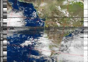 NOAA weather transmission received on 13/06/2014 at 1410 Hrs using RTL SDR dongle.